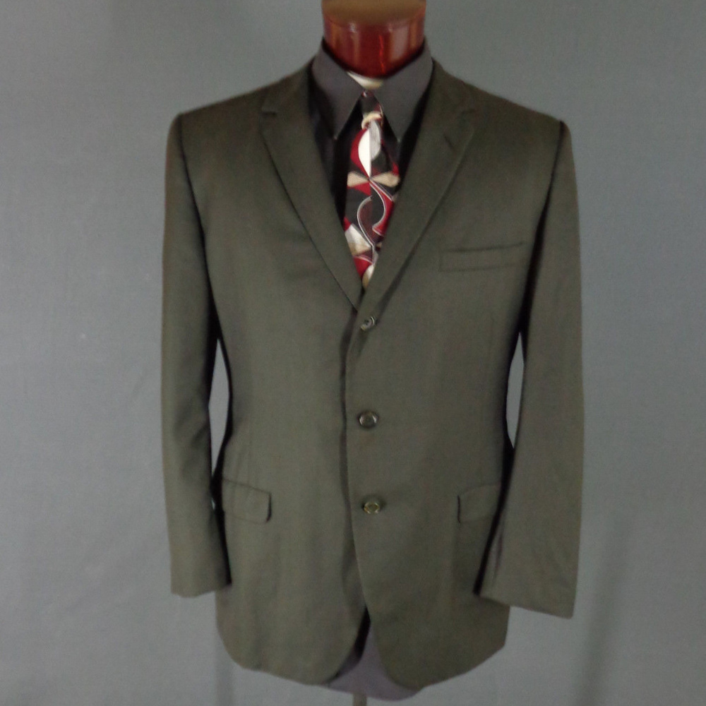 Vintage Black Wool Silver Trumpeter Blazer  44